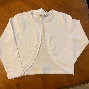 Girls white 6Y knit sweater bolero style shrug